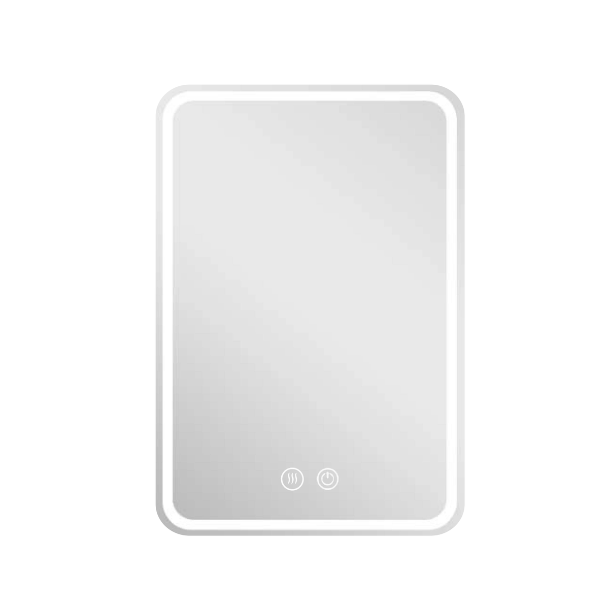 LED Spiegelleuchte, 20 W, 267 lm, 700x500mm, 3CCT, Touchdimmer, Anti-Beschlag, silber.