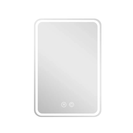 LED Spiegelleuchte, 20 W, 267 lm, 700x500mm, 3CCT, Touchdimmer, Anti-Beschlag, silber.