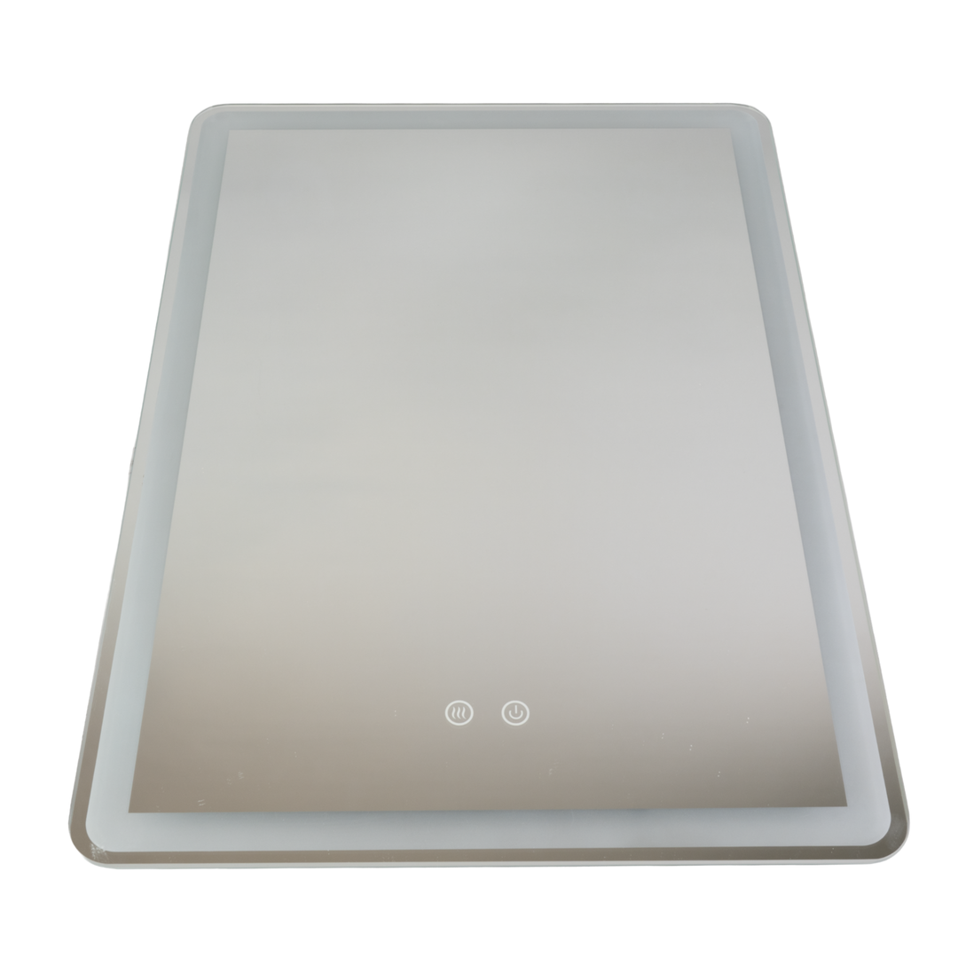 LED Spiegelleuchte, 20 W, 267 lm, 700x500mm, 3CCT, Touchdimmer, Anti-Beschlag, silber