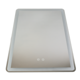 LED Spiegelleuchte, 20 W, 267 lm, 700x500mm, 3CCT, Touchdimmer, Anti-Beschlag, silber