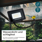 LED-Fluter, 10 W, 3000 K (warmweiß), 1000 lm, schwarz, IP65