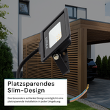 LED-Fluter, 10 W, 3000 K (warmweiß), 1000 lm, schwarz, IP65