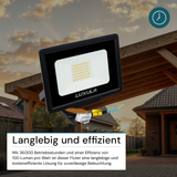 LED-Fluter, 30 W, 3000 K (warmweiß), 3000 lm, schwarz, IP65