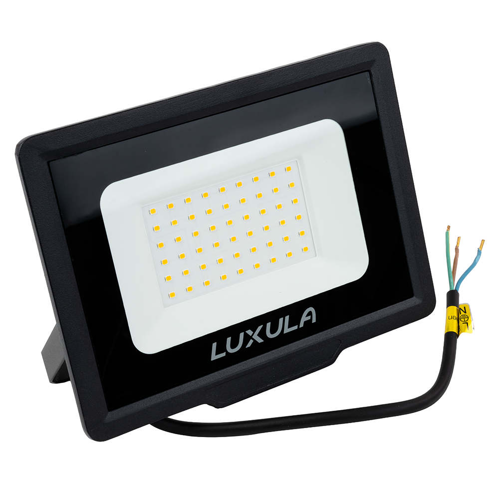 LED-Fluter, 50 W, 3000 K (warmweiß), 5000 lm, schwarz, IP65