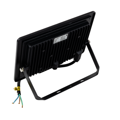 LED-Fluter, 50 W, 3000 K (warmweiß), 5000 lm, schwarz, IP65.