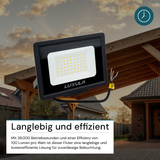 LED-Fluter, 50 W, 3000 K (warmweiß), 5000 lm, schwarz, IP65
