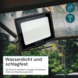 LED-Fluter, 150 W, 3000 K (warmweiß), 15000 lm, schwarz, IP65