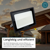 LED-Fluter, 150 W, 3000 K (warmweiß), 15000 lm, schwarz, IP65