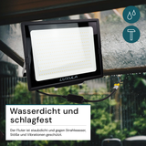 2er Pack LED-Fluter, 300 W, 4000 K (neutralweiß), 30000 lm, schwarz, IP65
