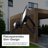 LED-Fluter mit Bewegungsmelder, 10 W, 3000 K (warmweiß), 1000 lm, schwarz, IP65