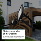 LED-Fluter mit Bewegungsmelder, 20 W, 4000 K (neutralweiß), 2000 lm, schwarz, IP65