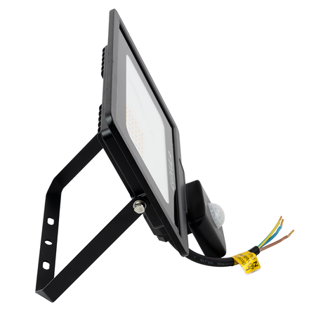 LED-Fluter mit Bewegungsmelder, 30 W, 3000 K (warmweiß), 3000 lm, schwarz, IP65.