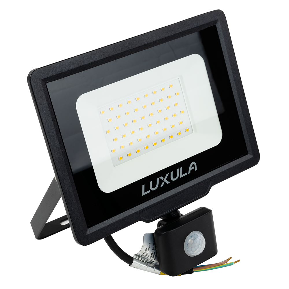 LED-Fluter mit Bewegungsmelder, 50 W, 4000 K (neutralweiß), 5000 lm, schwarz, IP65