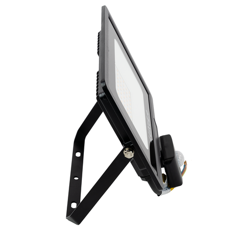 LED-Fluter mit Bewegungsmelder, 50 W, 4000 K (neutralweiß), 5000 lm, schwarz, IP65.