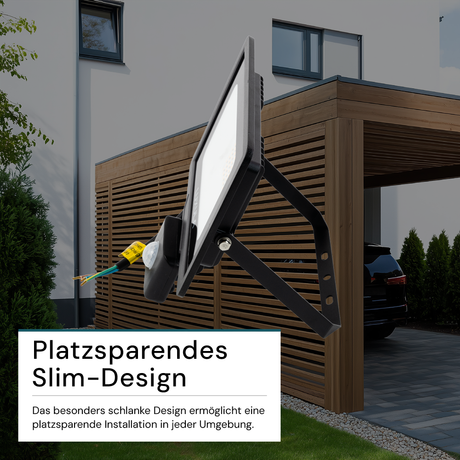 2er Pack LED-Fluter mit Bewegungsmelder, 30 W, 4000 K (neutralweiß), 3000 lm, schwarz, IP65.