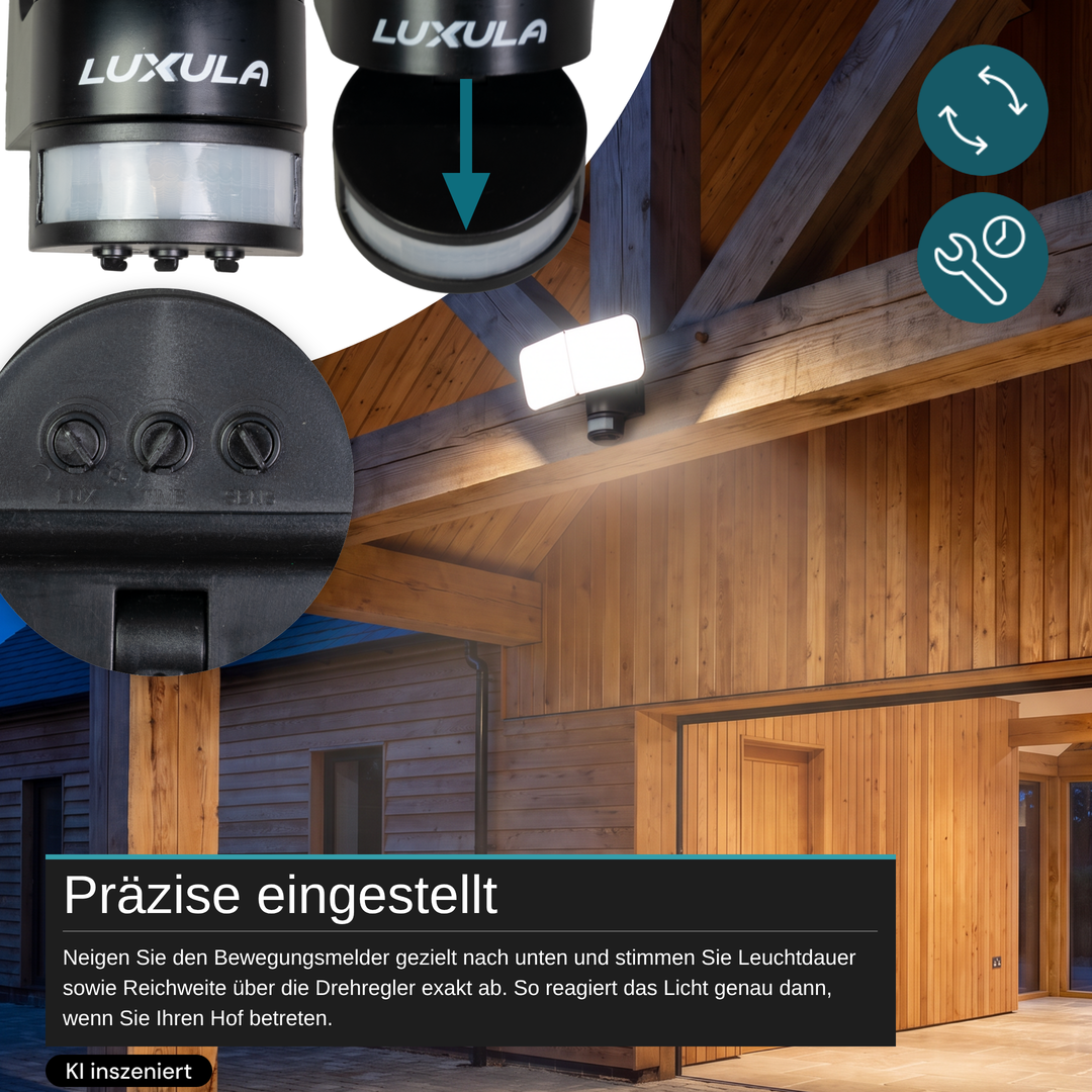 LED-Fluter, 30 W, 2.250 lm, 4.000 K, schwarz, DuoFlex, MaxiBright