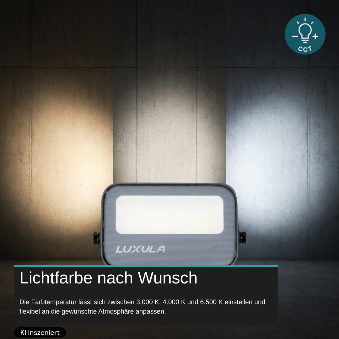 LED CCT Fluter, 10W, 3CCT(3000K-4000K-6500K), 1100 lm, IP66, IK08,  Grau