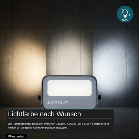 LED CCT Fluter, 10W, 3CCT(3000K-4000K-6500K), 1100 lm, IP66, IK08,  Grau