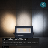 LED CCT Fluter, 20W, 3CCT(3000K-4000K-6500K), 2200 lm, IP66,IK08, Grau.