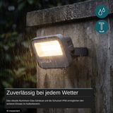 LED CCT Fluter, 20W, 3CCT(3000K-4000K-6500K), 2200 lm, IP66,IK08, Grau.
