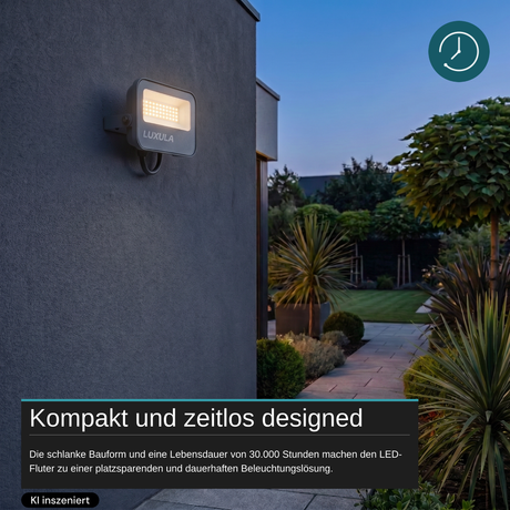 LED CCT Fluter, 20W, 3CCT(3000K-4000K-6500K), 2200 lm, IP66,IK08, Grau.