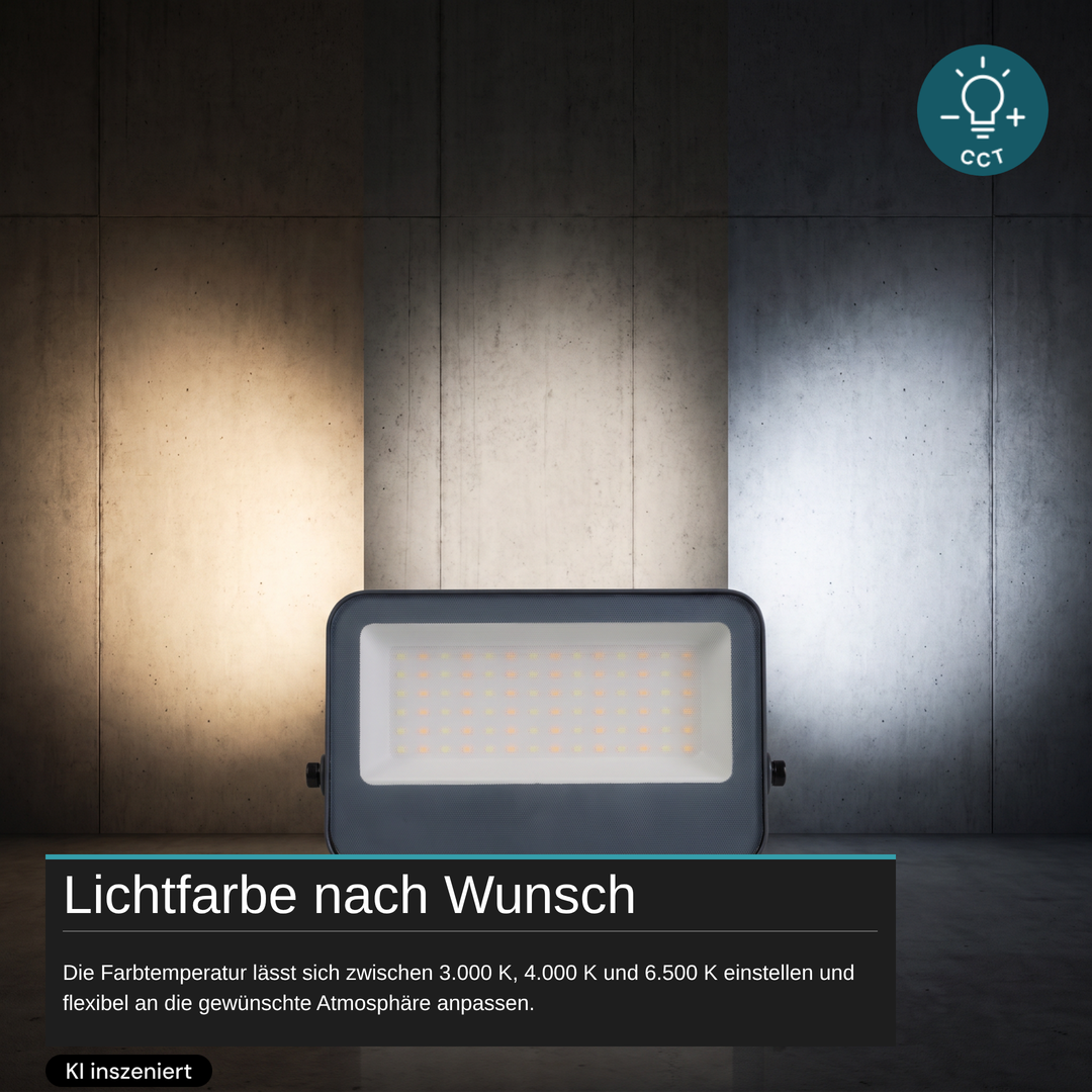 LED CCT Fluter, 30W, 3CCT(3000K-4000K-6500K), 3600 lm, IP66, IK08,  Grau.