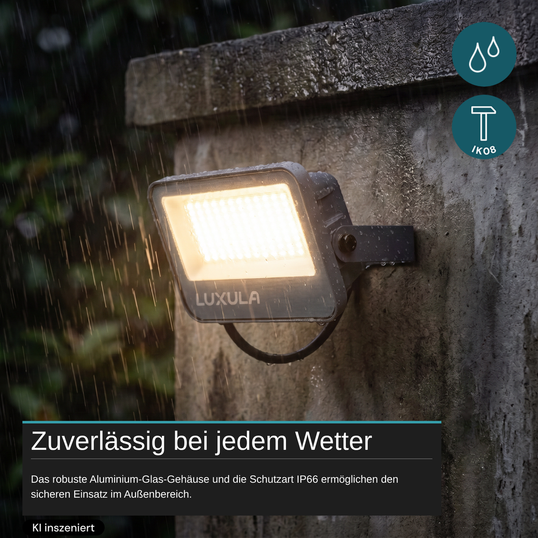 LED CCT Fluter, 50 W, 3CCT(3000K-4000K-6500K), 6000 lm, IP66, IK08,  Grau.