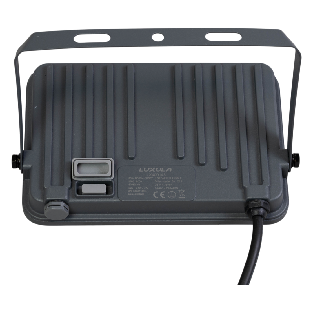 LED CCT Fluter, 50 W, 3CCT(3000K-4000K-6500K), 6000 lm, IP66, IK08,  Grau.