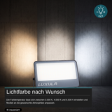 LED CCT Fluter, 100W, 3CCT(3000K-4000K-6500K), 12000 lm, IP66, IK08,  Grau.