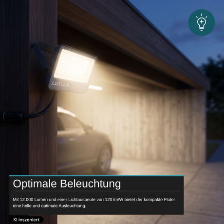 LED CCT Fluter, 100W, 3CCT(3000K-4000K-6500K), 12000 lm, IP66, IK08,  Grau