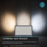 LED CCT Fluter, 200W, 3CCT(3000K-4000K-6500K), 24000 lm, IP66, IK08,  Grau.