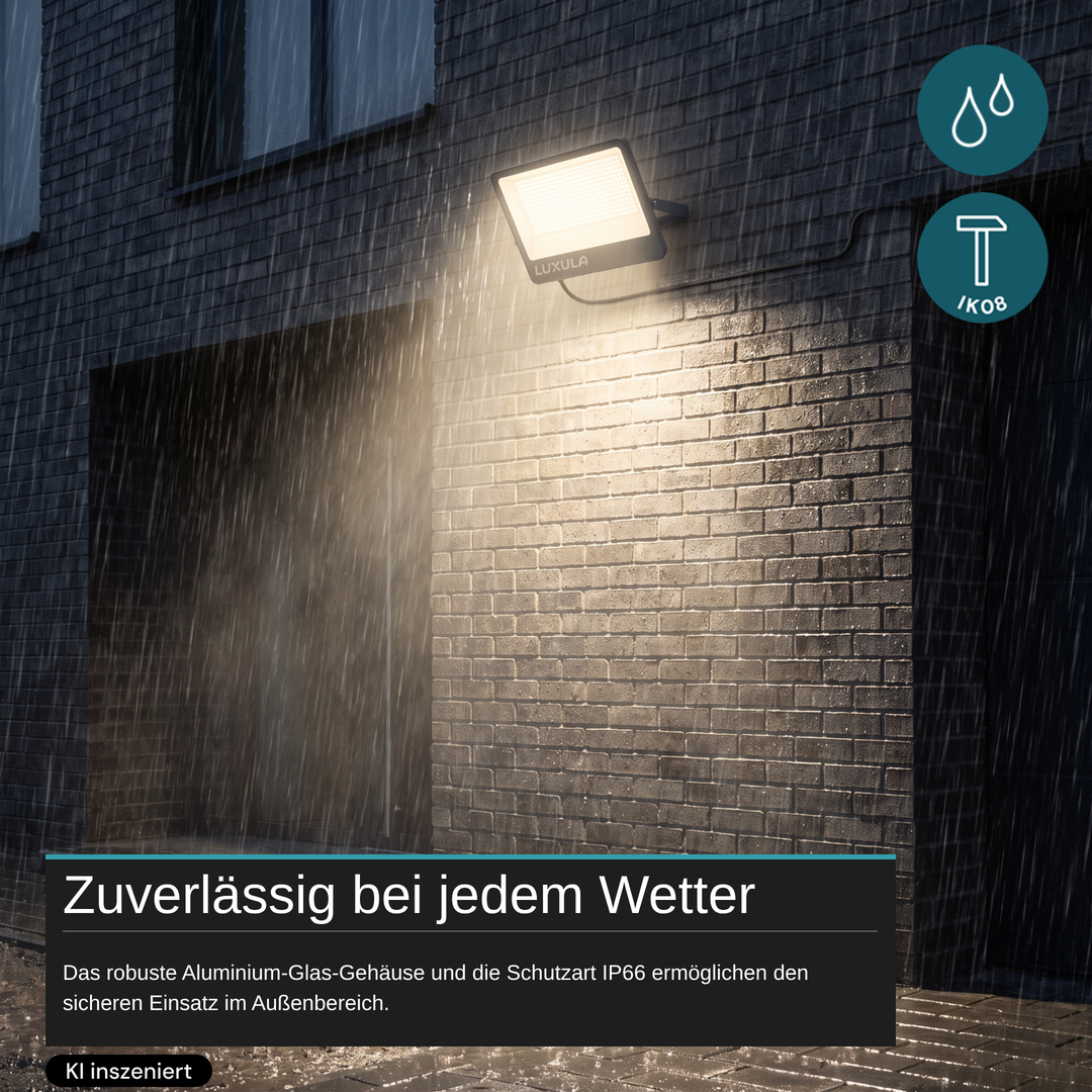 LED CCT Fluter, 200W, 3CCT(3000K-4000K-6500K), 24000 lm, IP66, IK08,  Grau.