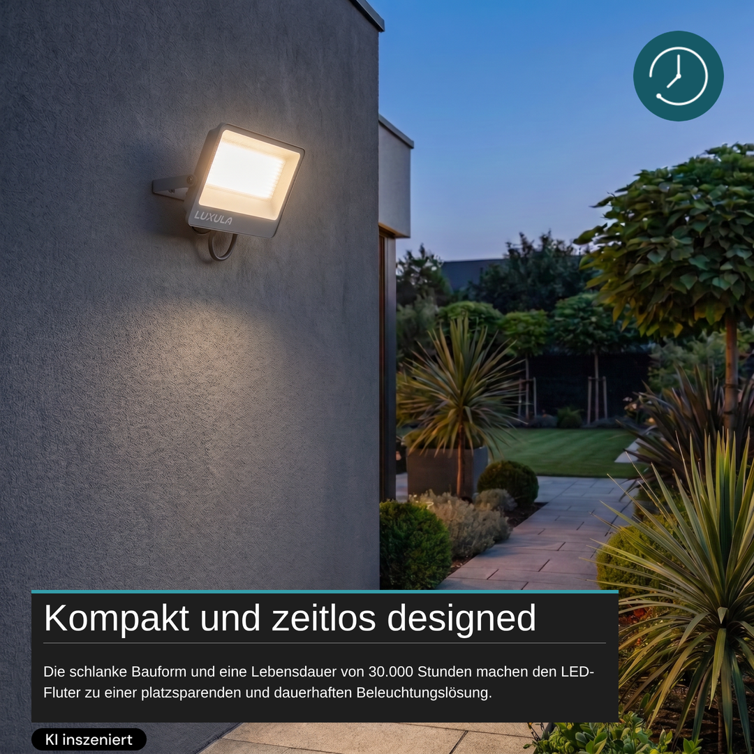LED CCT Fluter, 200W, 3CCT(3000K-4000K-6500K), 24000 lm, IP66, IK08,  Grau.