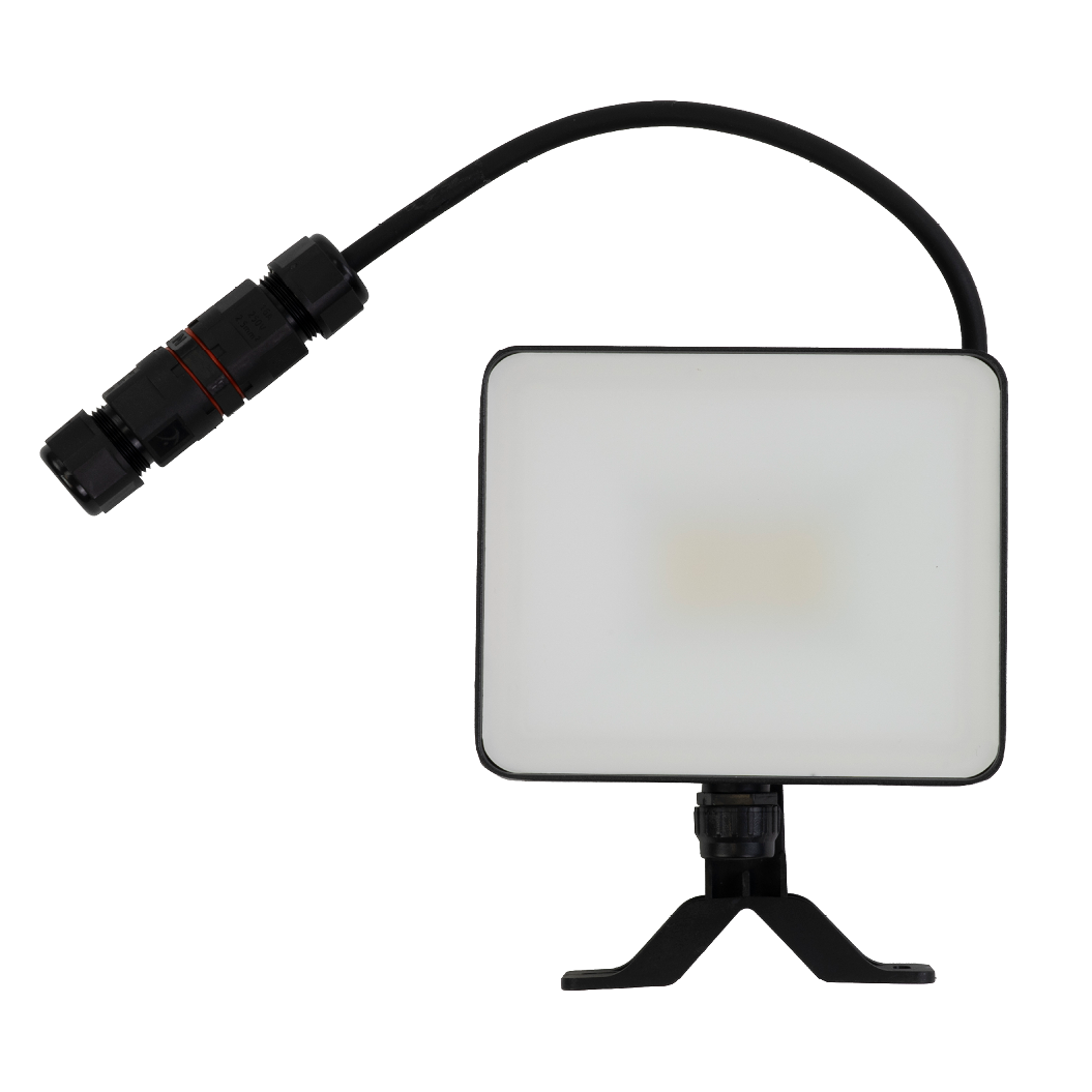 LED-Fluter, BeamPlug, 20 W, 4000 K (neutralweiß), 2400 lm, schwarz, energiesparend, verstellbare Leuchtrichtung, Plug-In Sensor Vorrichtung, IP65 Kabelverbinder, Wand- & Eckmontage