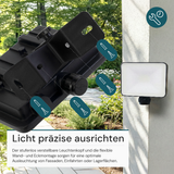 LED-Fluter, BeamPlug, 10 W, 4000 K (neutralweiß), 1200 lm, schwarz, energiesparend, verstellbare Leuchtrichtung, Plug-In Sensor Vorrichtung, IP65 Kabelverbinder, Wand- & Eckmontage
