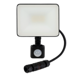 LED-Fluter, BeamPlug, 10 W, 4000 K (neutralweiß), 1200 lm, schwarz, energiesparend, verstellbare Leuchtrichtung, Plug-In Sensor Vorrichtung, IP65 Kabelverbinder, Wand- & Eckmontage