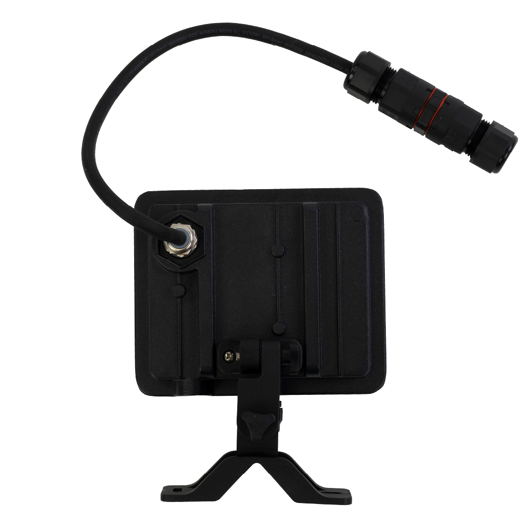 LED-Fluter, BeamPlug, 10 W, 4000 K (neutralweiß), 1200 lm, schwarz, energiesparend, verstellbare Leuchtrichtung, Plug-In Sensor Vorrichtung, IP65 Kabelverbinder, Wand- & Eckmontage