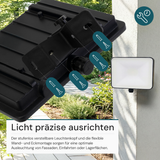 LED-Fluter, BeamPlug, 50 W, 4000 K (neutralweiß), 6000 lm, schwarz, energiesparend, verstellbare Leuchtrichtung, Plug-In Sensor Vorrichtung, IP65 Kabelverbinder, Wand- & Eckmontage