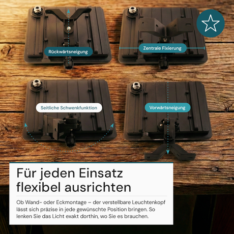 LED-Fluter, BeamPlug, 50 W, 4000 K (neutralweiß), 6000 lm, schwarz, energiesparend, verstellbare Leuchtrichtung, Plug-In Sensor Vorrichtung, IP65 Kabelverbinder, Wand- & Eckmontage