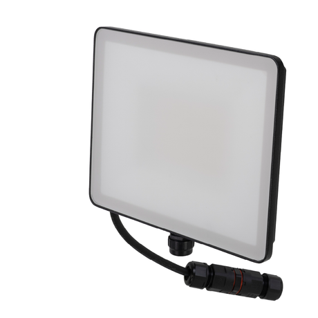 LED-Fluter, BeamPlug, 50 W, 4000 K (neutralweiß), 6000 lm, schwarz, energiesparend, verstellbare Leuchtrichtung, Plug-In Sensor Vorrichtung, IP65 Kabelverbinder, Wand- & Eckmontage