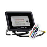 RGB LED-Fluter, 30 W, schwarz, IP65, mit Fernbedienung, RGBW-Farbwechsel