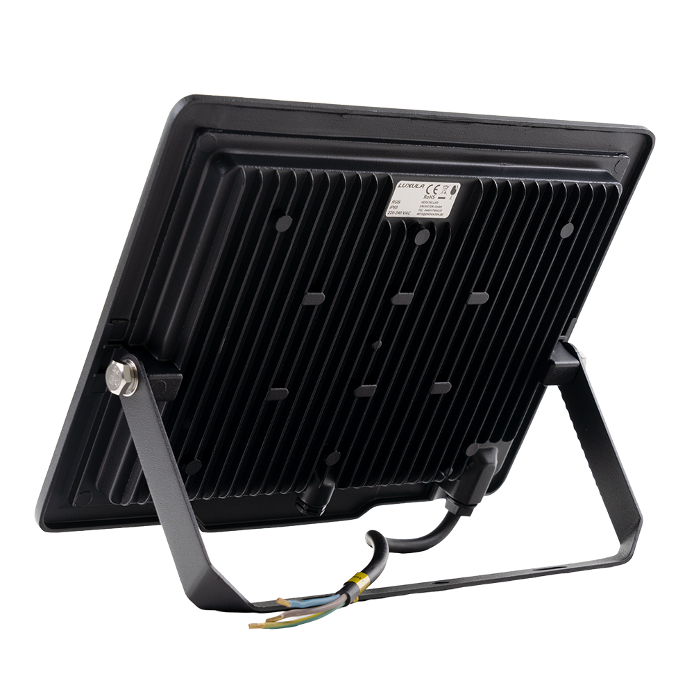 RGB LED-Fluter, 50 W, schwarz, IP65, mit Fernbedienung, RGBW-Farbwechsel