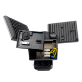 Schwenkbarer LED Fluter mit Bewegungsmelder, 2-köpfig, 2x 15 W, 3200 lm, 4000 K (neutralweiß), IP54, flexibler Strahler, Aluminiumguss, Wandleuchte