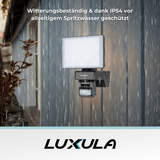 Schwenkbarer LED Fluter mit Bewegungsmelder, 20 W, 2100 lm, 4000 K (neutralweiß), IP54, flexibler Strahler, Aluminiumdruckguss, Wandleuchte | Lichttechnik24.de.