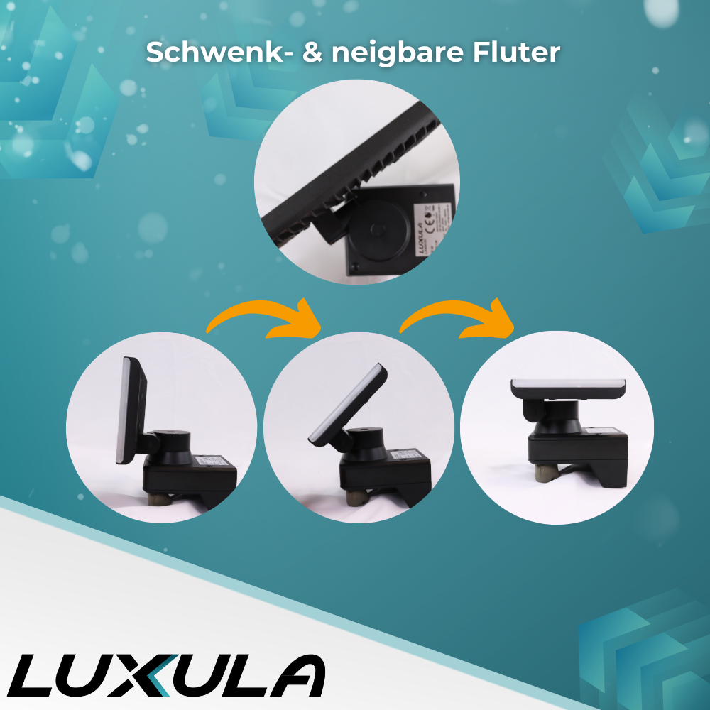 Schwenkbarer LED Fluter mit Bewegungsmelder, 20 W, 2100 lm, 4000 K (neutralweiß), IP54, flexibler Strahler, Aluminiumdruckguss, Wandleuchte