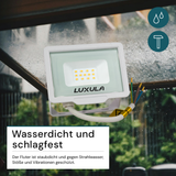 LED-Fluter, 10 W, 3000 K (warmweiß), 1000 lm, weiß, IP65
