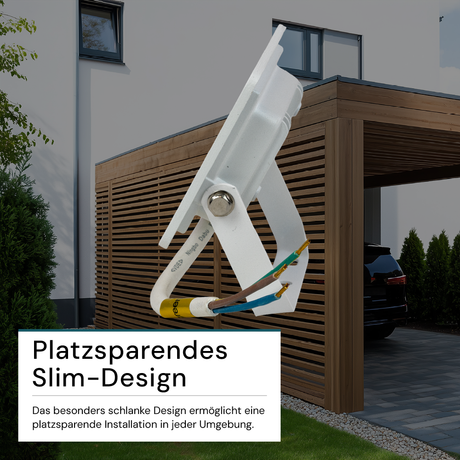 LED-Fluter, 10 W, 3000 K (warmweiß), 1000 lm, weiß, IP65.