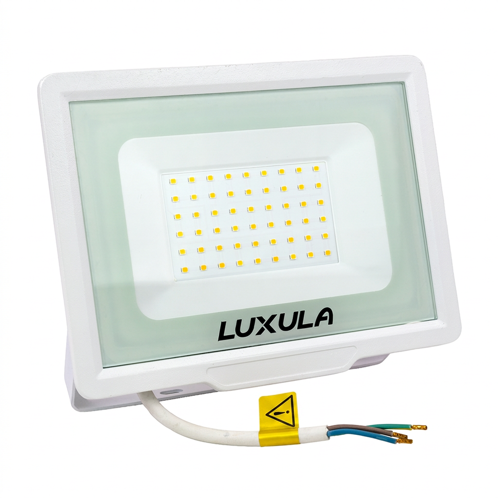 LED-Fluter, 50 W, 3000 K (warmweiß), 5000 lm, weiß, IP65