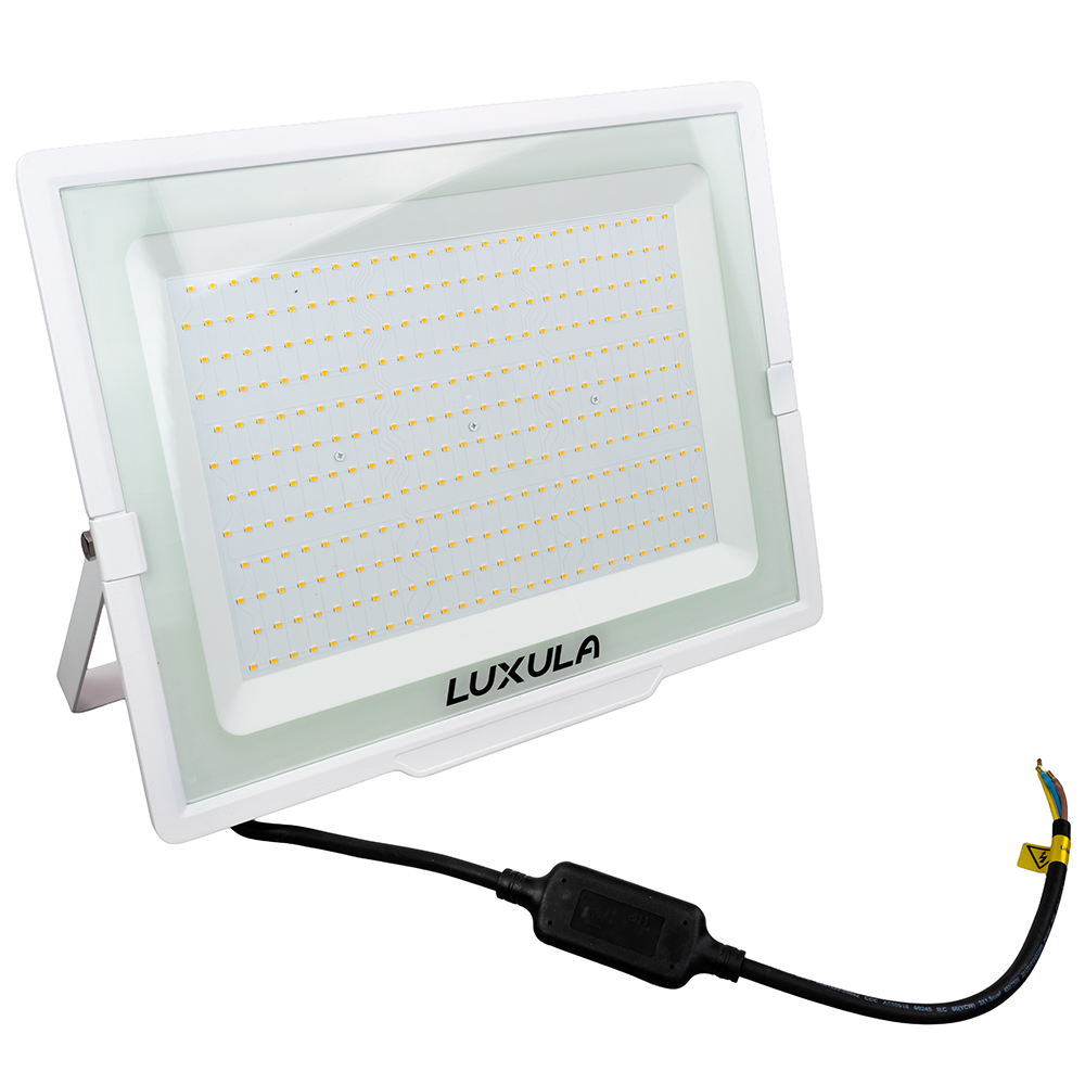 LED-Fluter, 300 W, 3000 K (warmweiß), 30000 lm, weiß, IP65