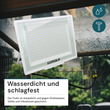 LED-Fluter, 300 W, 3000 K (warmweiß), 30000 lm, weiß, IP65